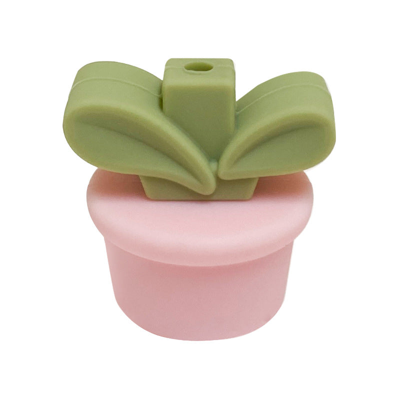 Wholesale Flower Pot Grass Silicone Beads